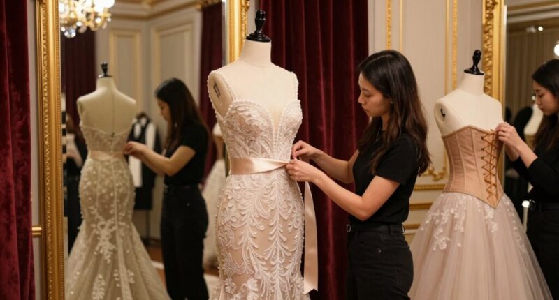 detailed couture fitting process