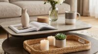 layered coffee table decor