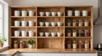 organized open shelving tips