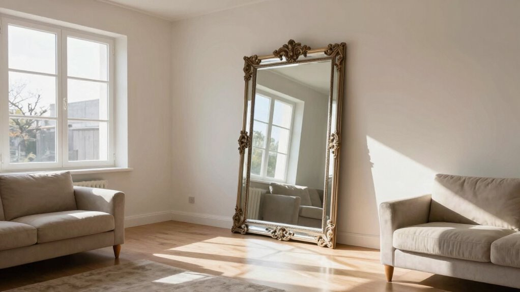 strategic mirror placement enhances brightness