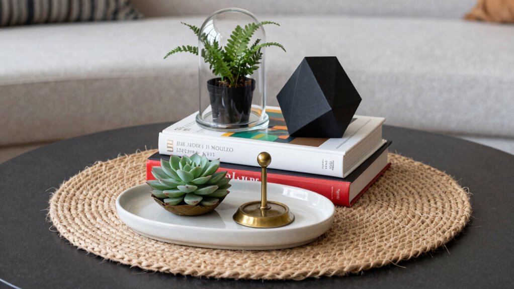 three layer coffee table styling