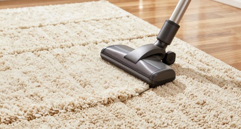 vacuum rotate rug regularly