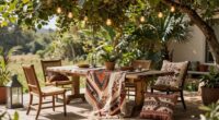 weatherproof outdoor boho setup