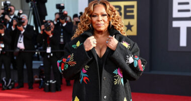 Queen Latifah Bundles Up in a Bold, Oversized Coat on the 2026 BET Awards Red Carpet