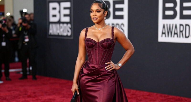 Teyana Taylor Wows in Bold Burgundy Gown at the 2026 BET Awards
