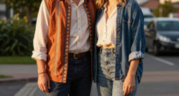 Swift and Kelce outfits by Northern Irish designer